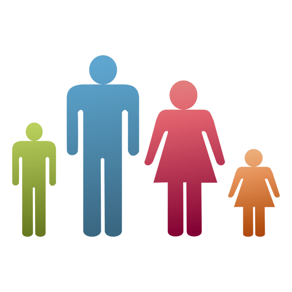 Colorful family png sticker, icon